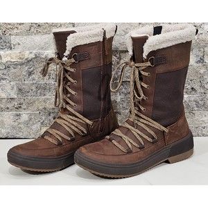 Merrell Dark Brown Winter Boots with Shearling Trim